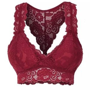 IN STOCK! β₯οΈ Plus Size Wine Lingerie Wireless Bra